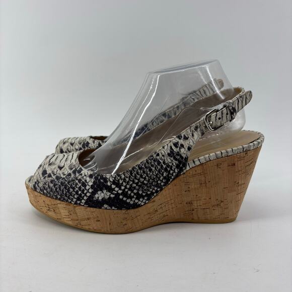 Stuart Weitzman Jean Snake Wedge Womens Size 10 Slingback Sandal Glam - Picture 13 of 13